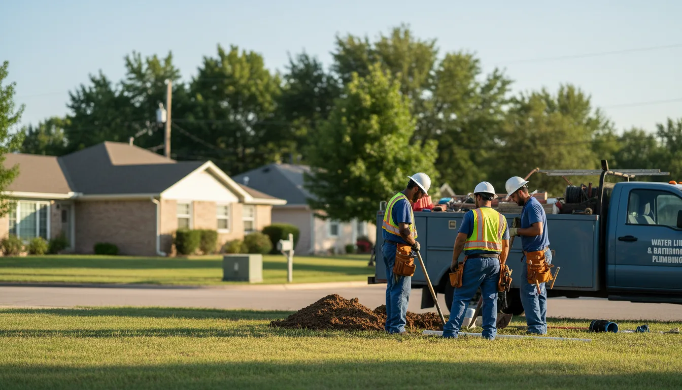 Residential water line and bathroom plumbing service in Midland, IN